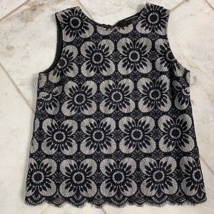 Banana Republic Black/Grey Laced Tank Top